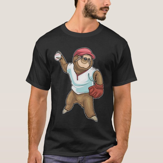 Sloth Baseball-Baseball-Handschuh T-Shirt (Vorderseite)