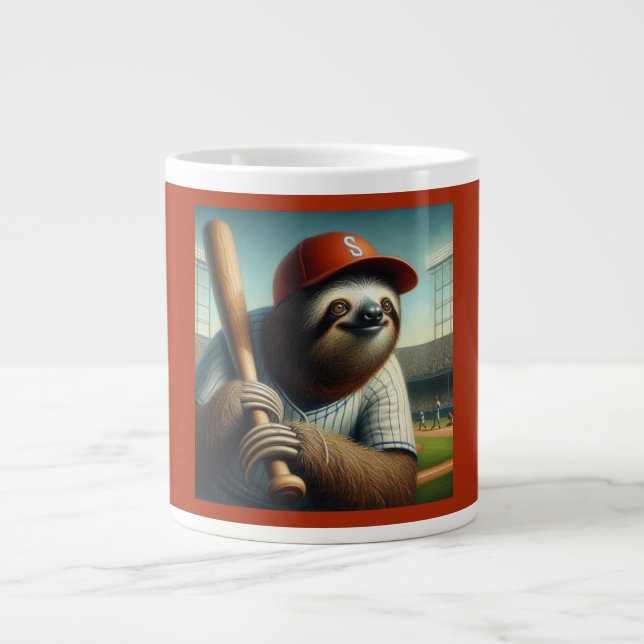 Sloth Baseball Player Jumbo-Tasse (Vorderseite)