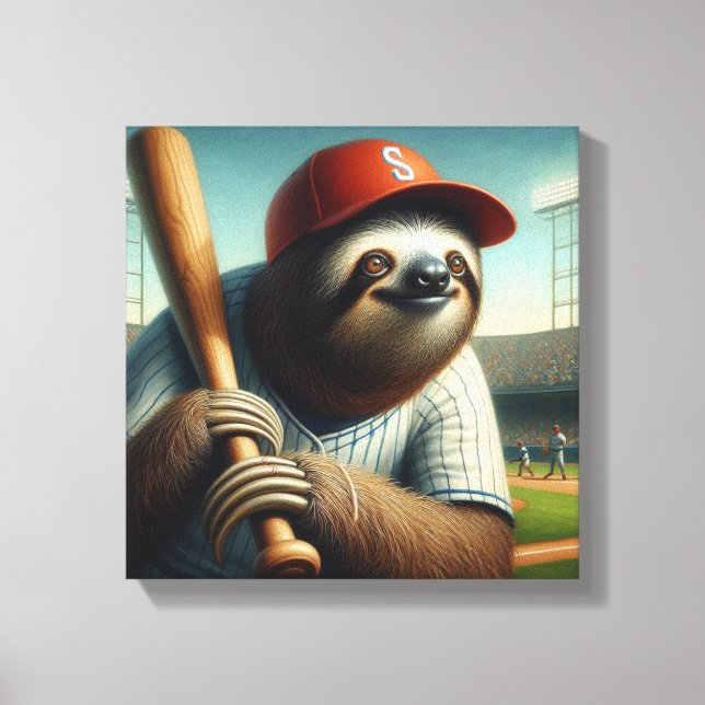 Sloth Baseball Player Leinwanddruck (Vorderseite)