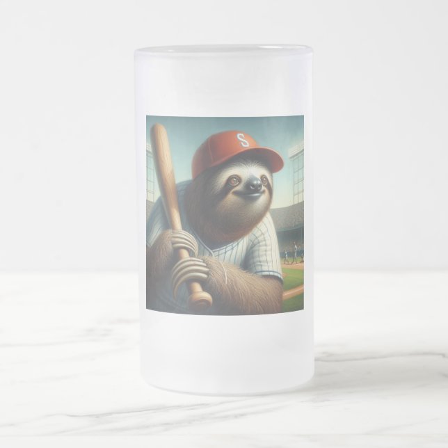 Sloth Baseball Player Mattglas Bierglas (Mittel)