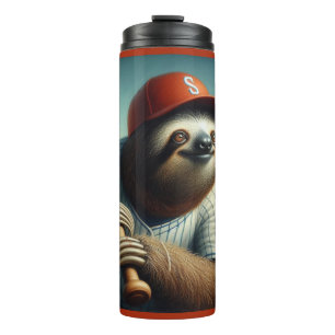 Sloth Baseball Player Thermosbecher