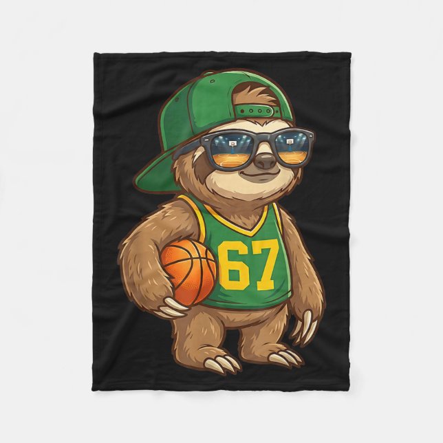 Sloth Basketball 67 Gen Alpha Slang Srts Men Boys  Fleecedecke (Vorderseite)