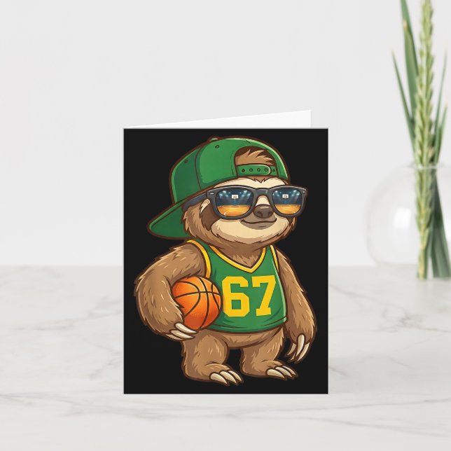 Sloth Basketball 67 Gen Alpha Slang Srts Men Boys  Karte (Vorderseite)