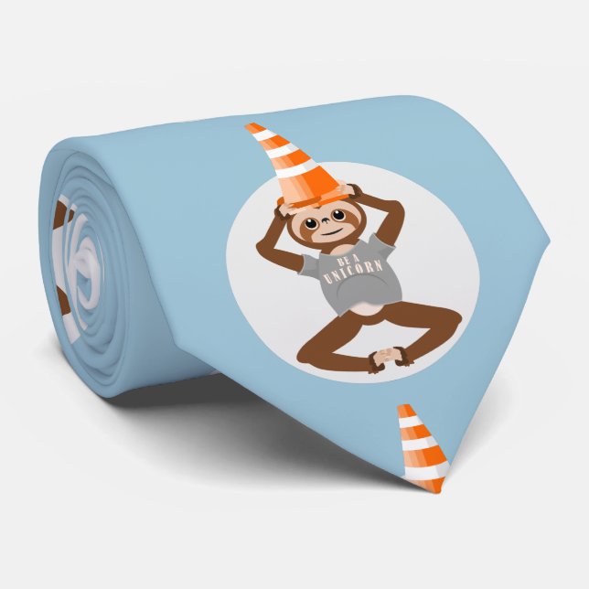 Sloth Be Einhorn Road Cone Krawatte (Gerollt)