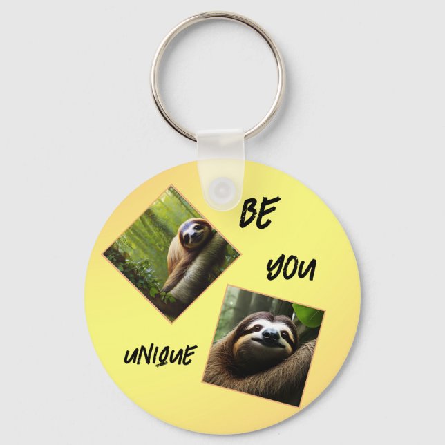 Sloth "Be You Unique", Schlüsselanhänger (Vorderseite)