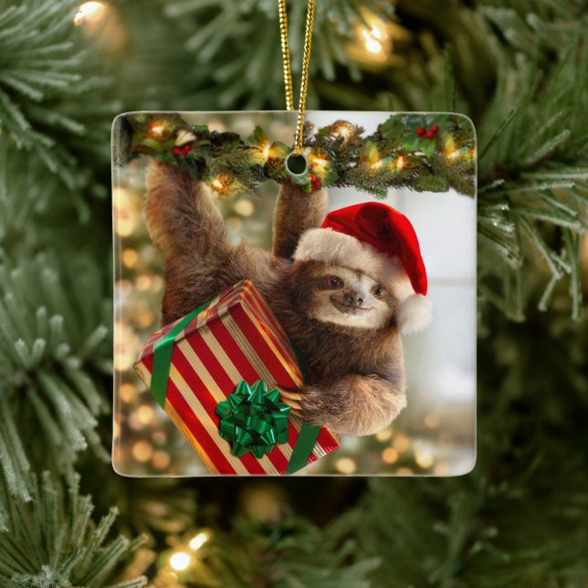 Sloth Bearing Geschenke Keramikornament (Baum)