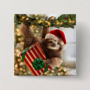 Sloth Bearing Gifts Button