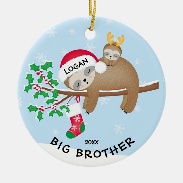 Sloth Big Brother Weihnachtsschmuck (Vorne)