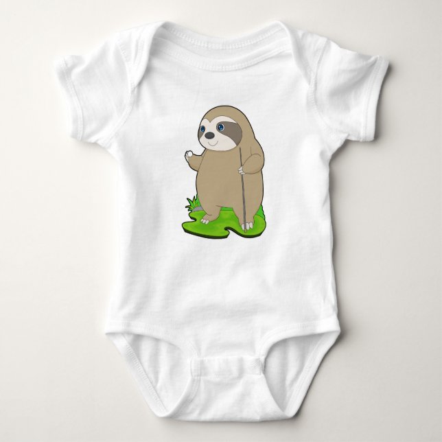 Sloth Billiard Queue Baby Strampler (Vorderseite)