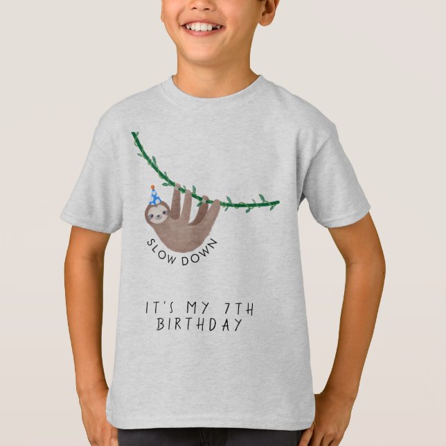 Sloth Birthday Party Hat T Shirt (Vorderseite)