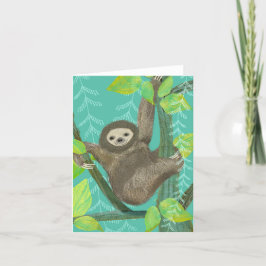 Sloth BLANK Grußkarte Dankeskarte