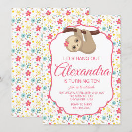 Sloth Blumengeburt Einladung