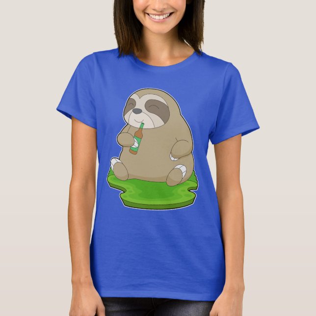 Sloth Bottle Beer T-Shirt (Vorderseite)