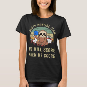 Sloth Bowling Team Funny Retro Vintage Bowler Matc T-Shirt