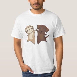 Sloth Brown Labrador Hund Tierliebhaber T-Shirt