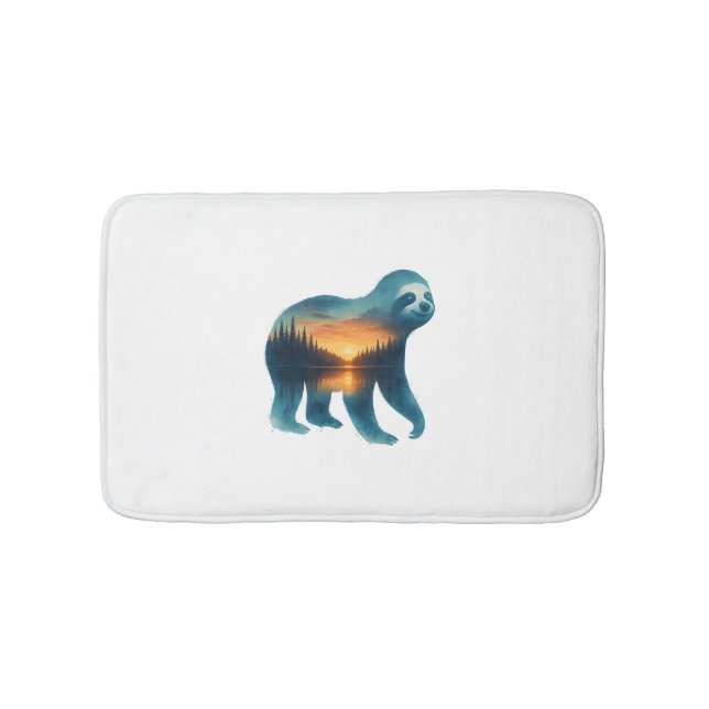 Sloth Camping Lover Badematte (Vorderseite)