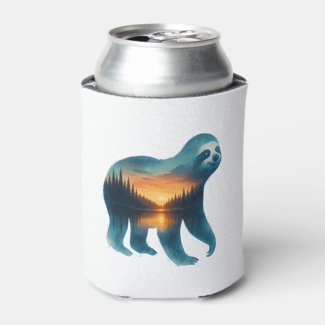 Sloth Camping Lover Dosenkühler (Kanne Vorderseite)