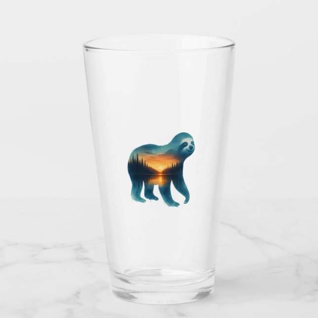 Sloth Camping Lover Glas (Vorderseite)