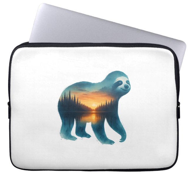 Sloth Camping Lover Laptopschutzhülle (Vorderseite)