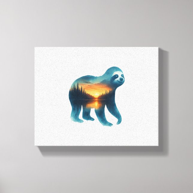 Sloth Camping Lover Leinwanddruck (Vorderseite)