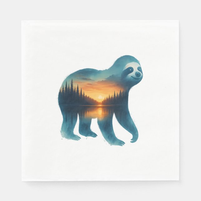 Sloth Camping Lover Serviette (Vorderseite)