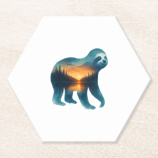Sloth Camping Lover Untersetzer (Vorderseite)
