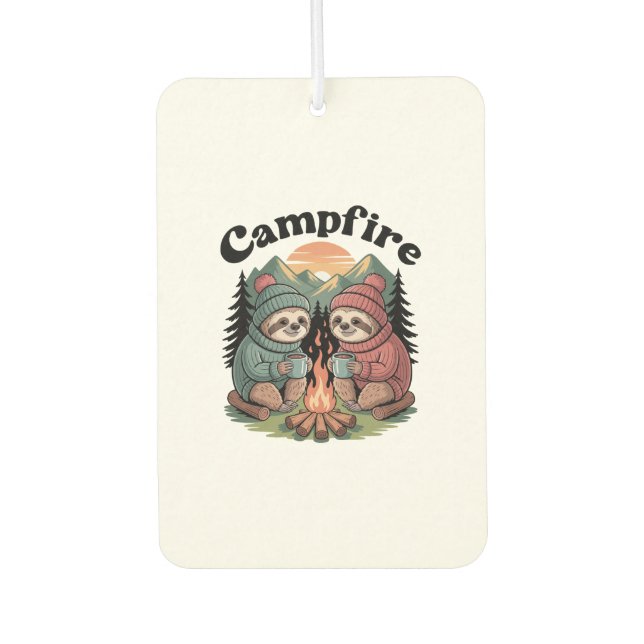 Sloth camping Team Official campfire Autolufterfrischer (Vorderseite)