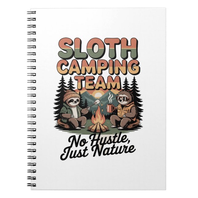 sloth camping team with nature notizblock (Vorderseite)