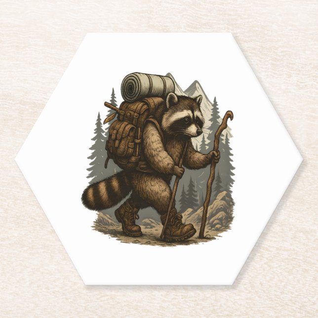 Sloth Camping Wandern Untersetzer (Vorderseite)