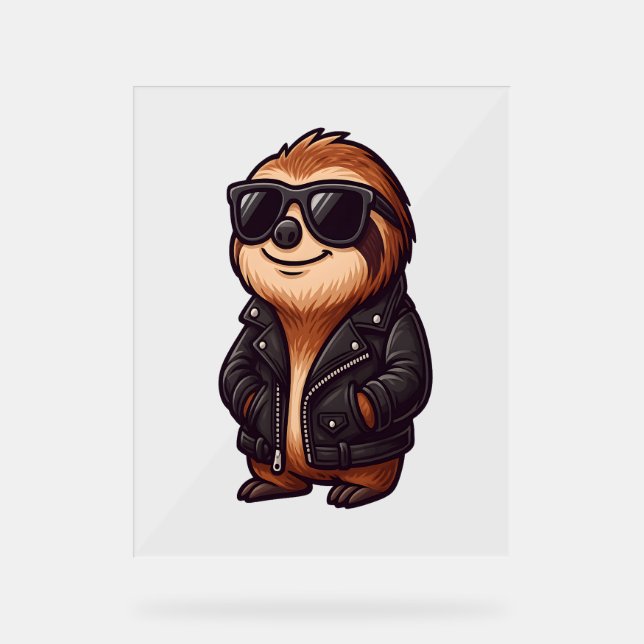 Sloth Chill Mood Acrylschild (Vorderseite)