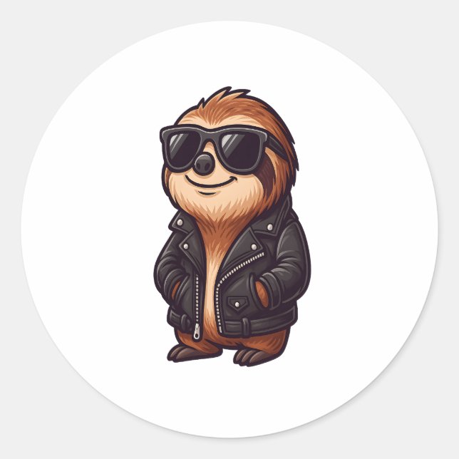 Sloth Chill Mood Runder Aufkleber (Vorderseite)