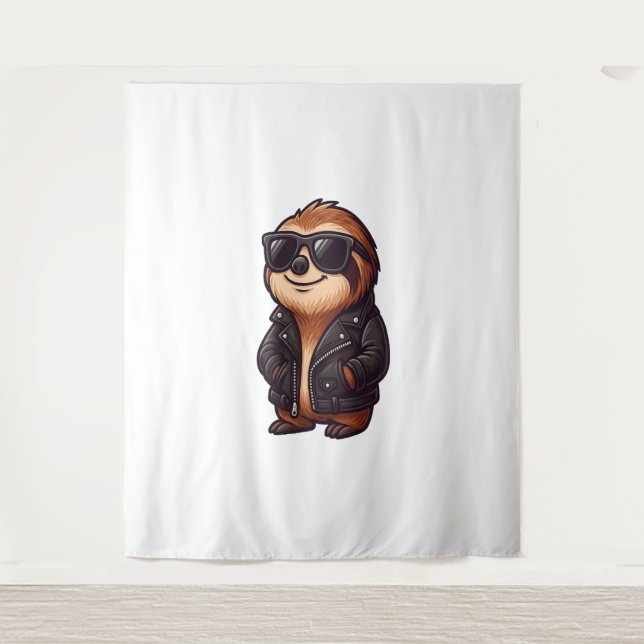 Sloth Chill Mood Wandteppich (Vorderseite)