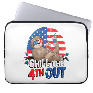 Sloth Chill the 4out Patriotic USA Laptopschutzhülle
