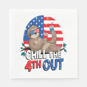 Sloth Chill the 4out Patriotic USA Serviette