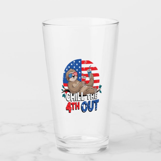 Sloth Chill the 4th out Patriotic USA Glas (Vorderseite)