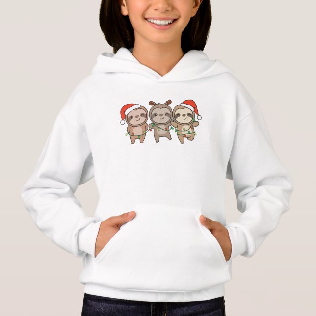 Sloth Christmas Animals Niedlich Sloth Hoodie (Vorderseite)