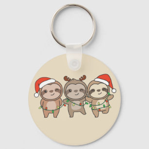 Sloth Christmas Animals Niedlich Sloth Keych Schlüsselanhänger