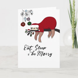 Sloth Christmas Card Feiertagskarte