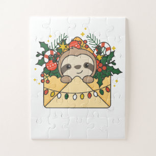 Sloth Christmas Letter Winter Animals Sloths