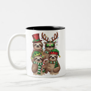 Sloth Christmas Merry Slothmas Sloth Lover Geschen Zweifarbige Tasse