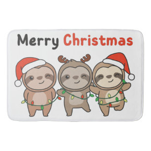Sloth Christmas Niedlich Sloths Frohe Weihnachten Badematte