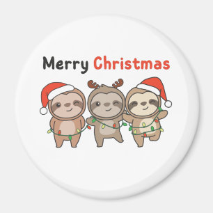 Sloth Christmas Niedlich Sloths Frohe Weihnachtsma Magnet