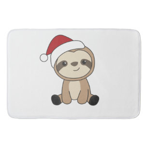 Sloth Christmas Snow Winter Animals Sloths Badematte
