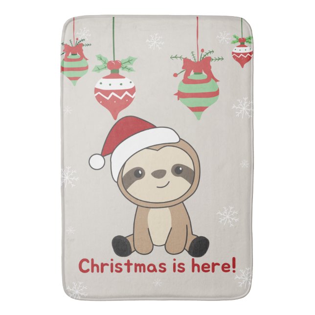 Sloth Christmas Snow Winter Animals Sloths Bath Ma Badematte (Vorderseite Vertikal)