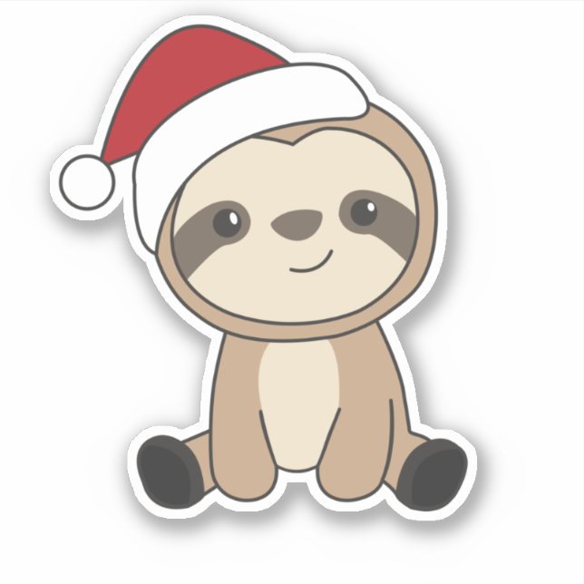 Sloth Christmas Snow Winter Animals Sloths Classic Aufkleber (Vorderseite)