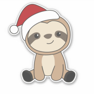 Sloth Christmas Snow Winter Animals Sloths Classic Aufkleber