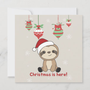 Sloth Christmas Snow Winter Animals Sloths Einladu Einladung