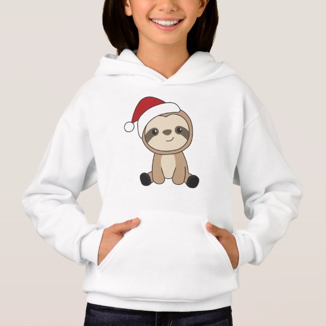 Sloth Christmas Snow Winter Animals Sloths Hoodie (Vorderseite)