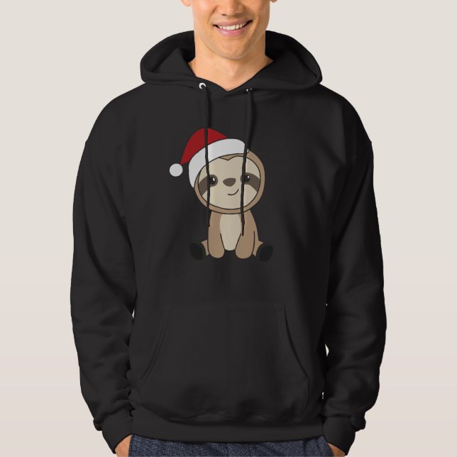 Sloth Christmas Snow Winter Animals Sloths Hoodie (Vorderseite)