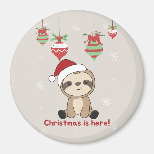 Sloth Christmas Snow Winter Animals Sloths Magnet (Vorne)